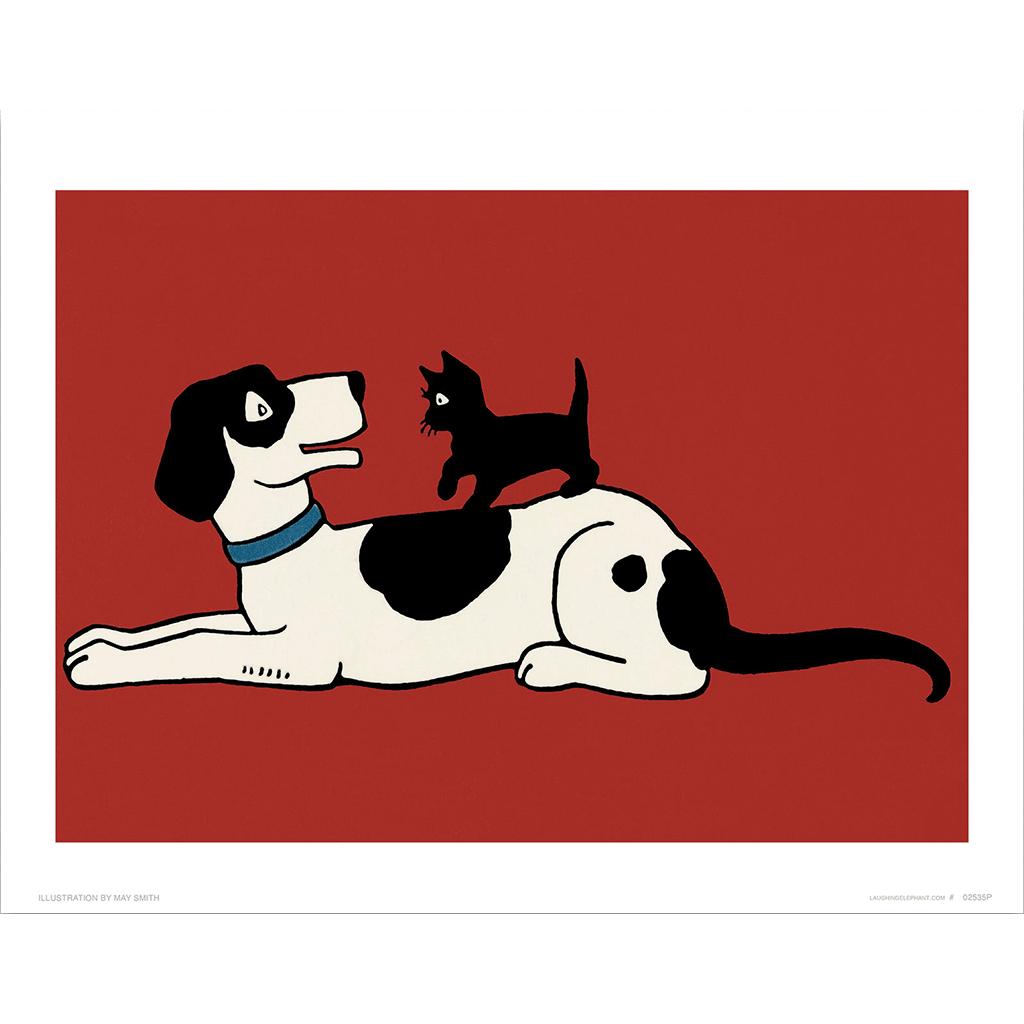 Cat and Dog - Animal Friends Art Print