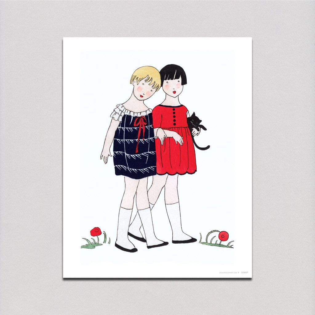 Chic Little Girls of the 1920s - Fashion Art Print