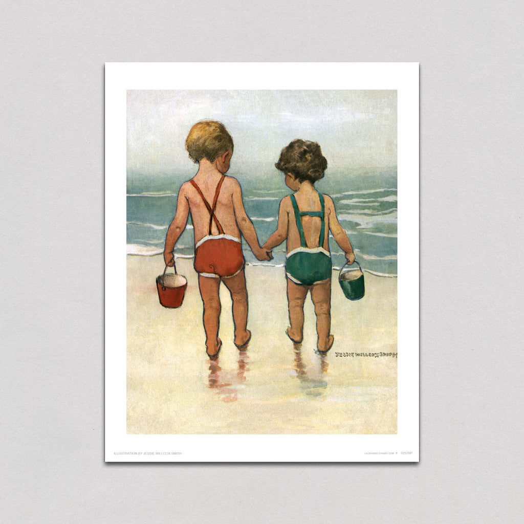 Brother and Sister at the Beach - Jessie Willcox Smith Art Print