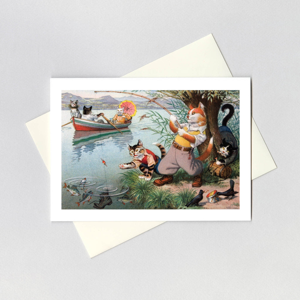 A Cat Fishing Trip - Captivating Cats Greeting Card