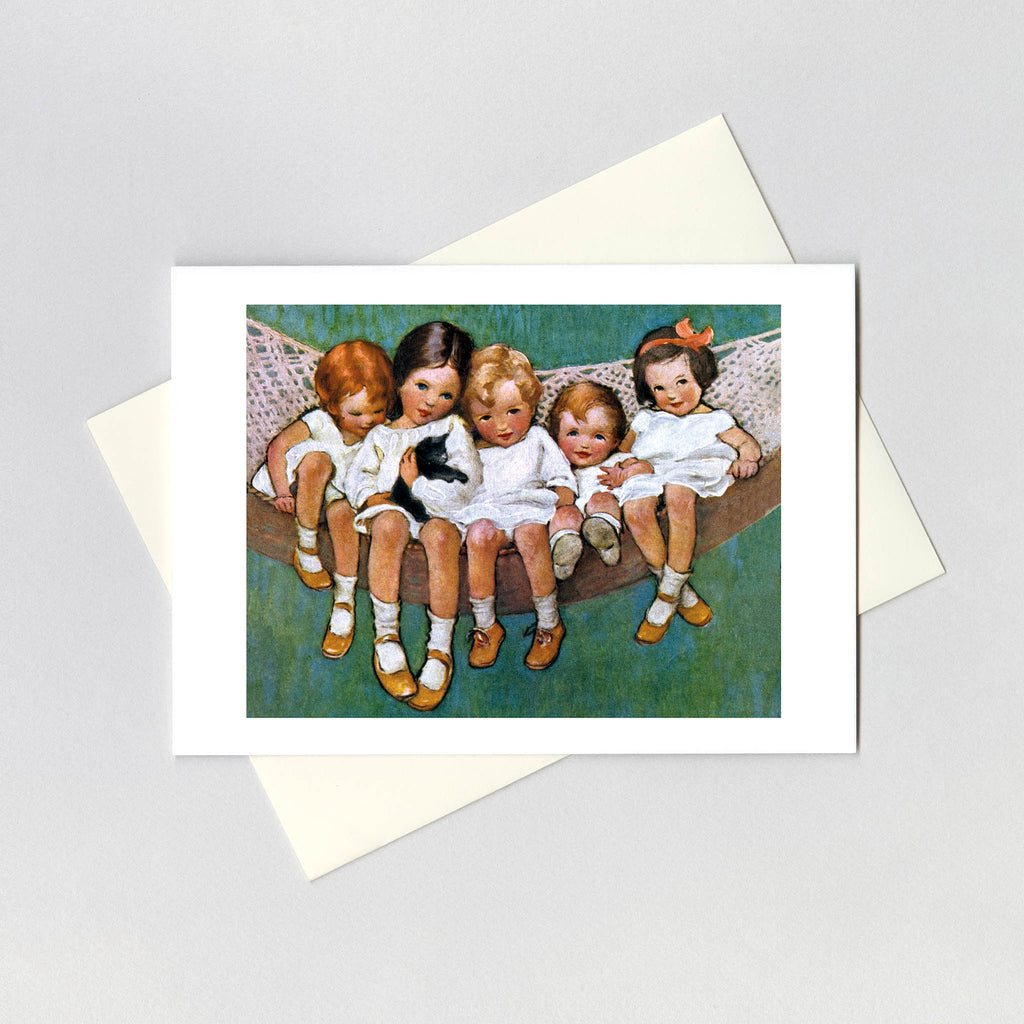 Little Girls In Hammock - Friendship Greeting Card