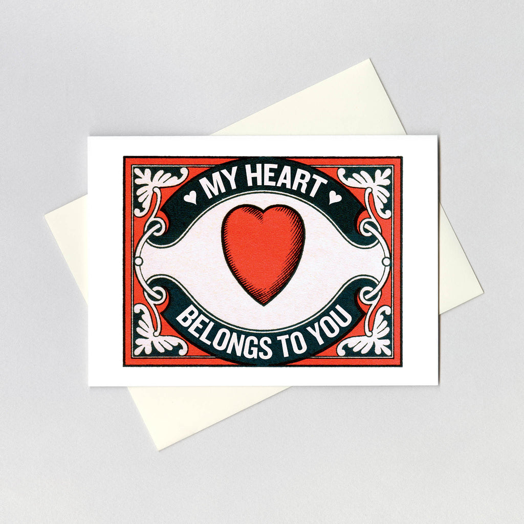 Heart Matchbox Label - Anniversary Greeting Card