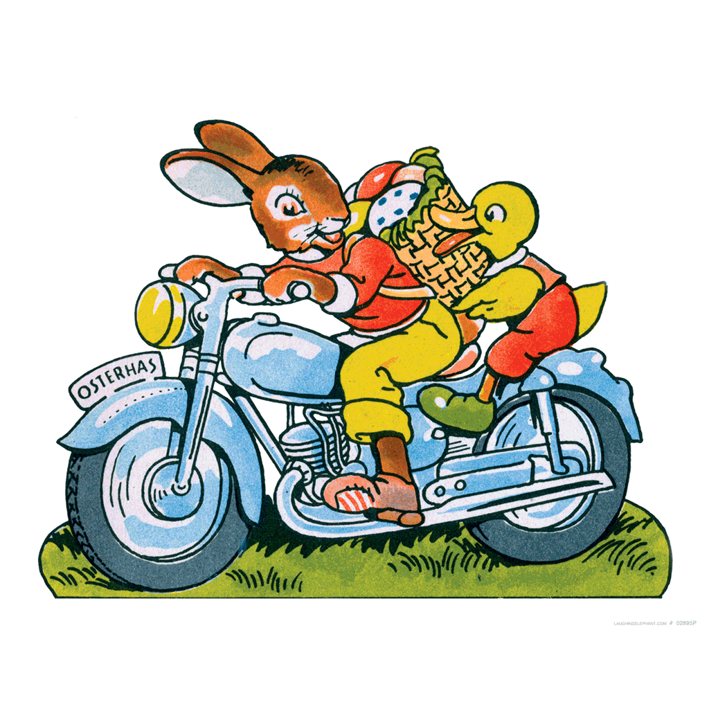 Biker Bunny - Easter Art Print