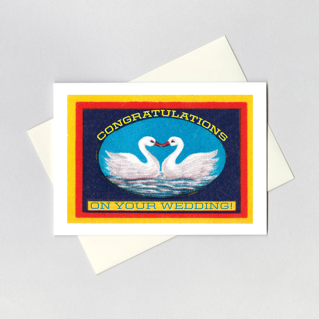Swans and Heart - Wedding Greeting Card