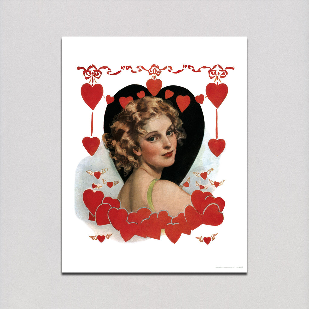 Valentine Sweetheart Portrait - Valentine's Day Art Print