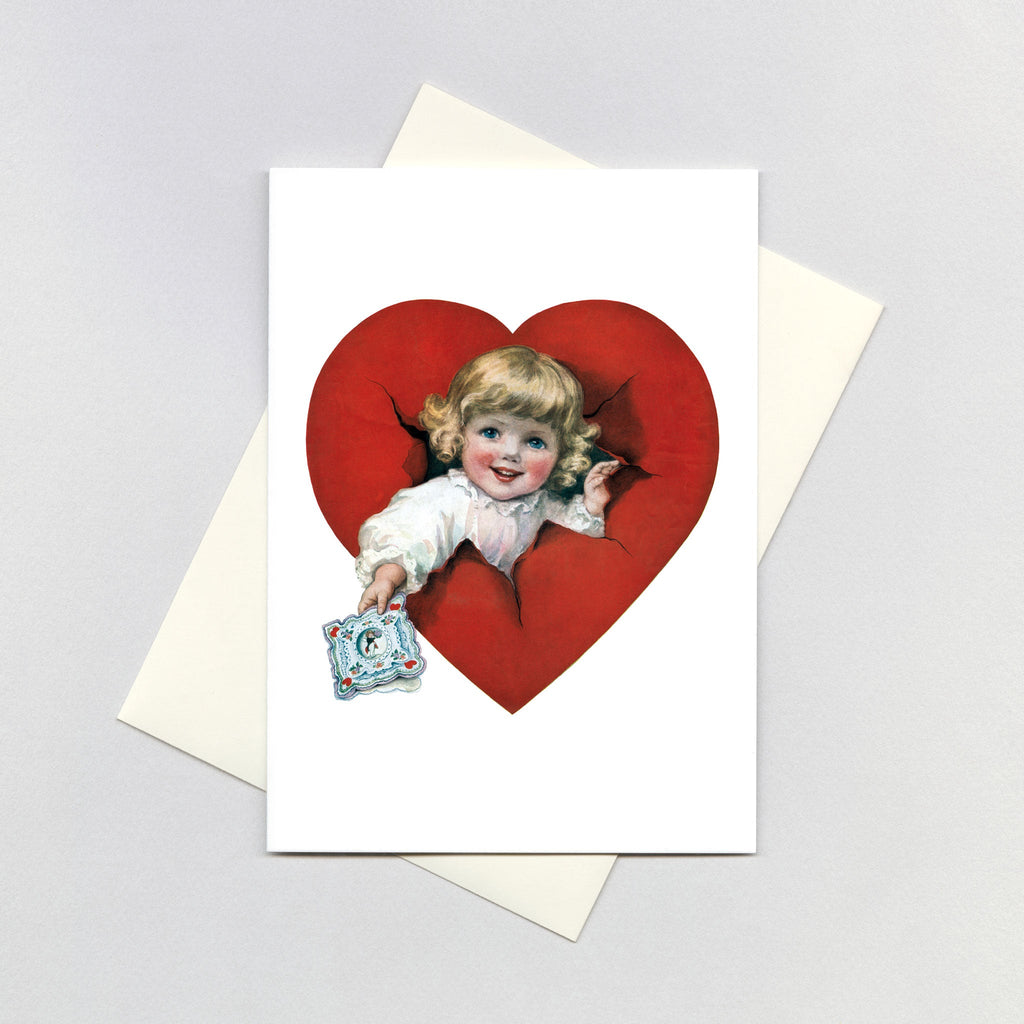 Baby Offers a Valentine - Valentine's Day Greeting Card