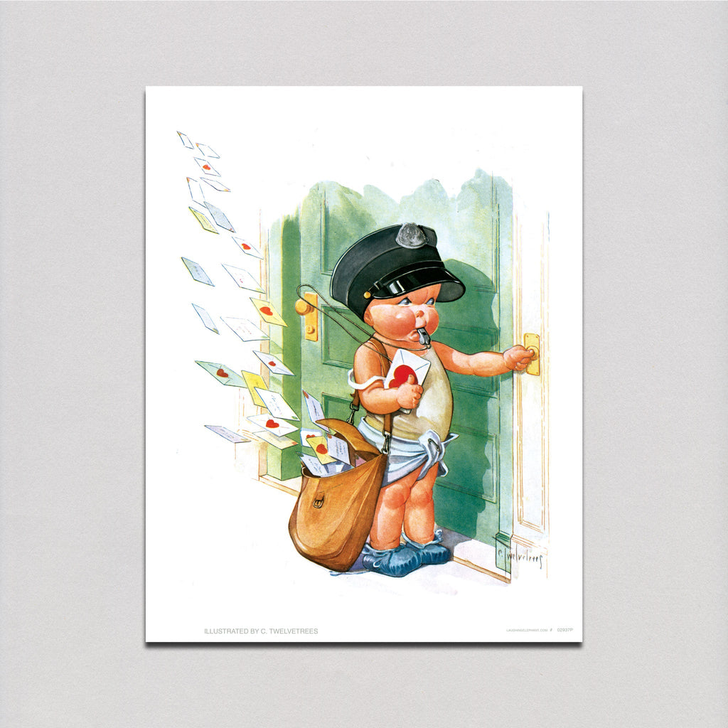 A Chubby Young Postman - Valentine's Day Art Print