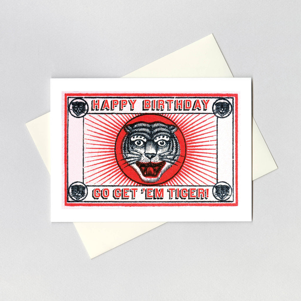Tiger Matchbox - Birthday Greeting Card