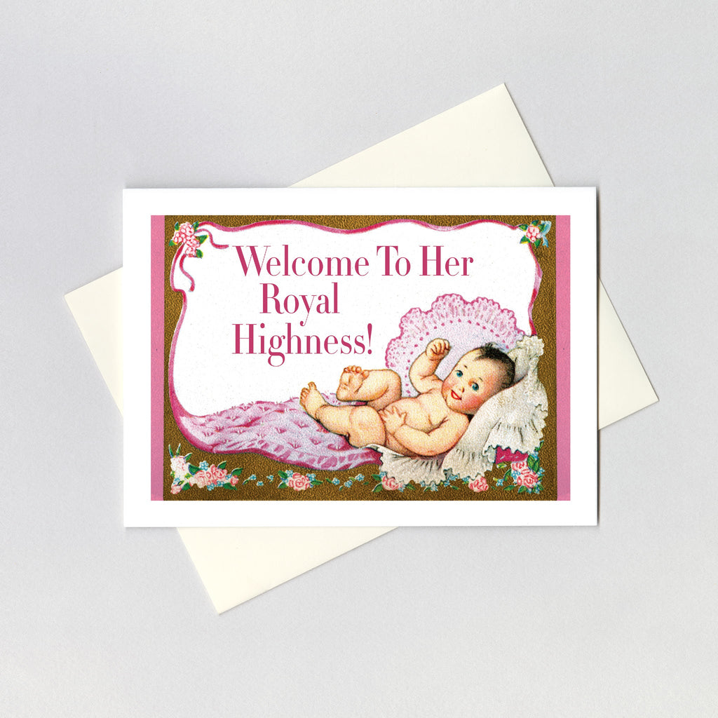 Baby Girl with a Crown - Baby Greeting Card