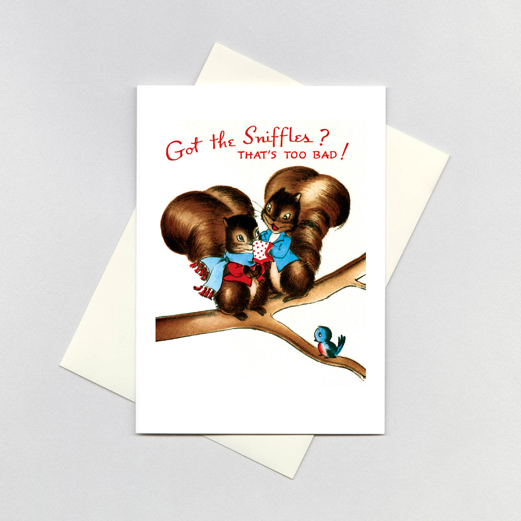 Squirrel Family - Get Well Greeting Card