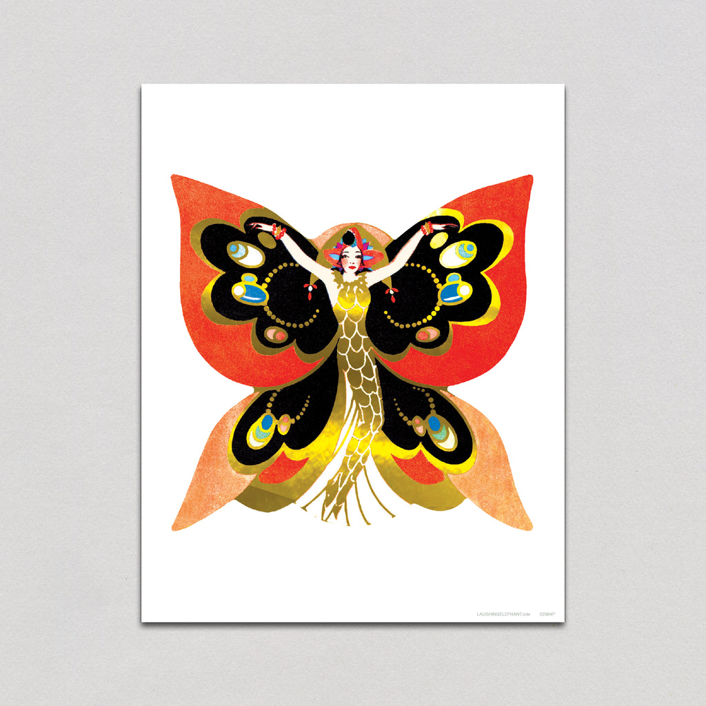 Butterfly Lady - Women Art Print