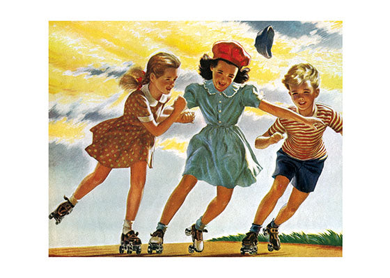 Children Roller Skating - Friendship Greeting Card