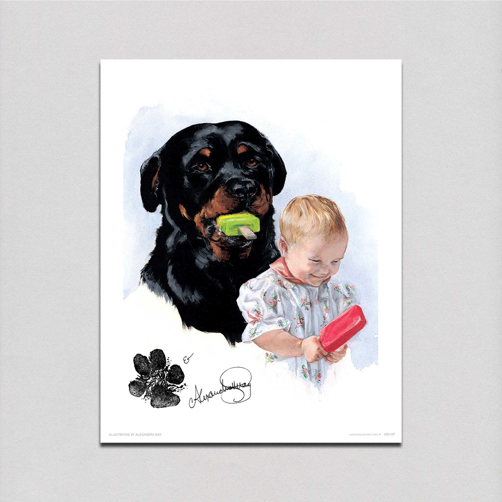 Carl Eating Popsicle - Good Dog, Carl Art Print (Signed)