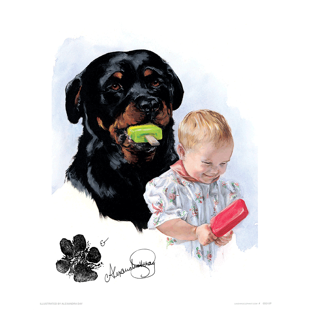 Carl Eating Popsicle - Good Dog, Carl Art Print (Signed)
