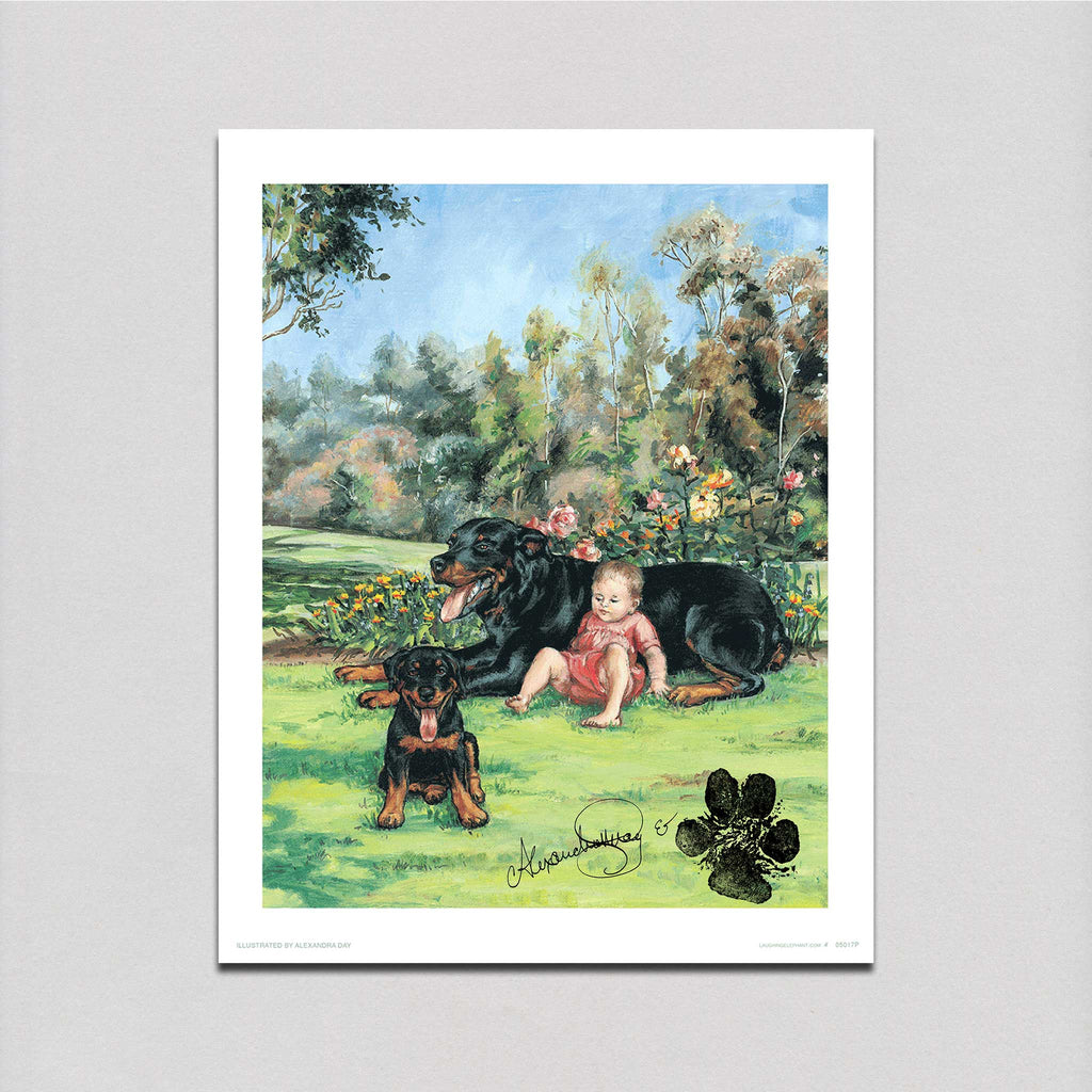 Carl & Puppy in Park - Good Dog, Carl Art Print (Signed)