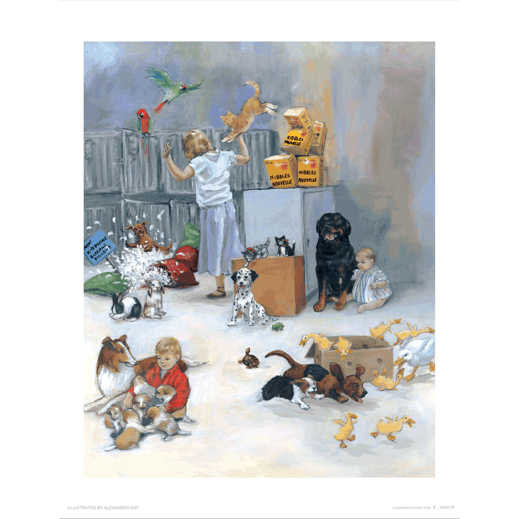 Carl in Pet Shop - Good Dog, Carl Art Print