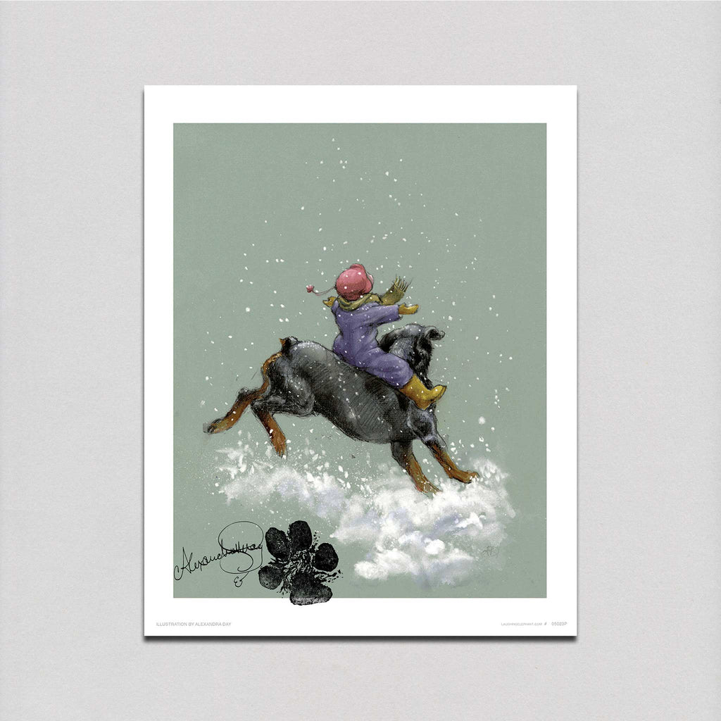 Carl in Snow - Good Dog, Carl Art Print (Signed)