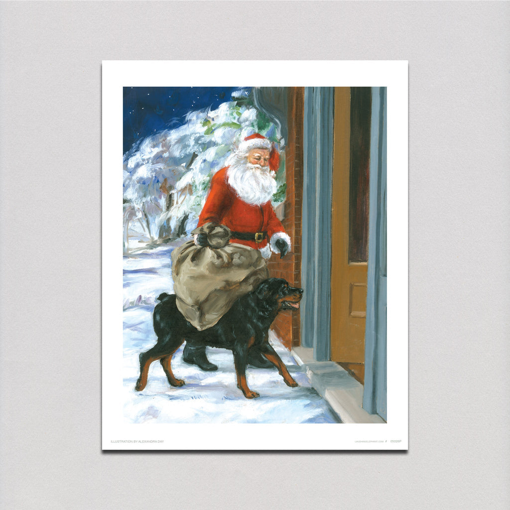 Carl & Santa - Good Dog, Carl Art Print