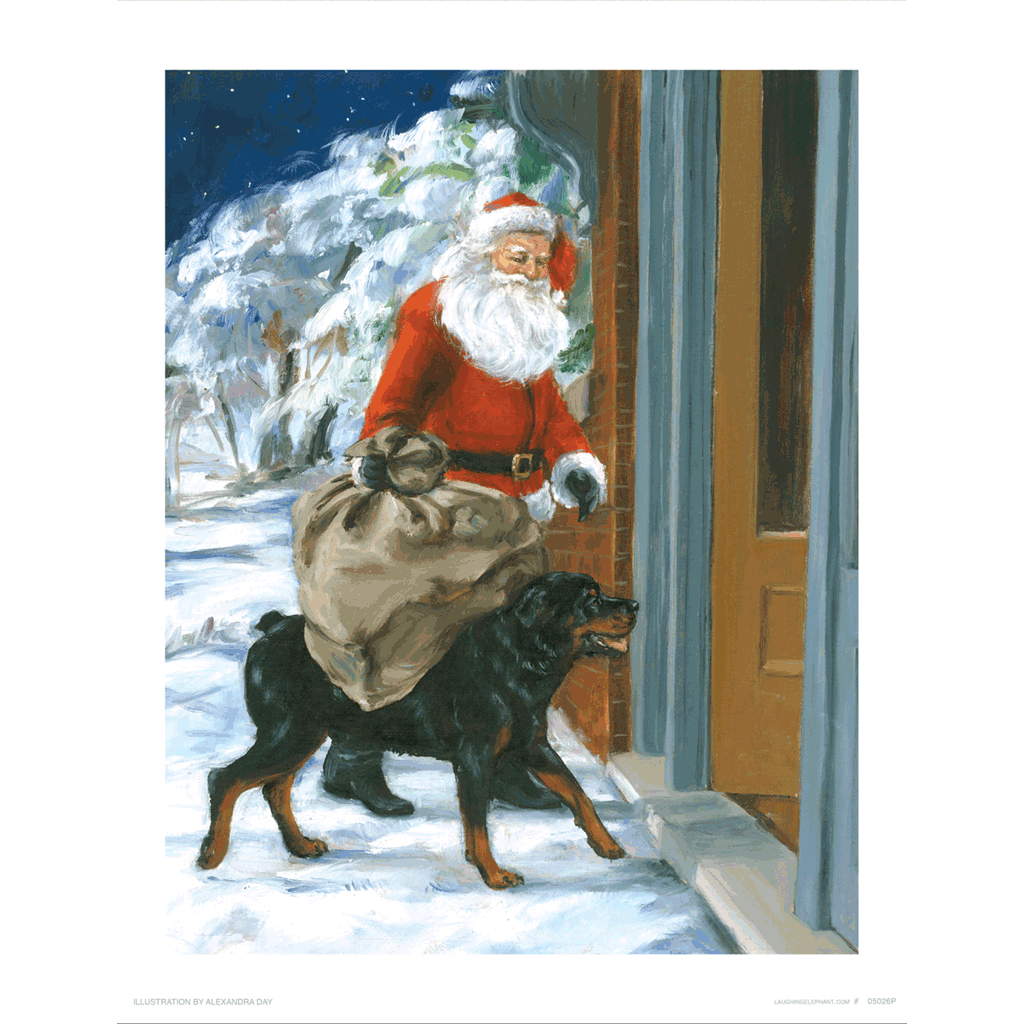Carl & Santa - Good Dog, Carl Art Print
