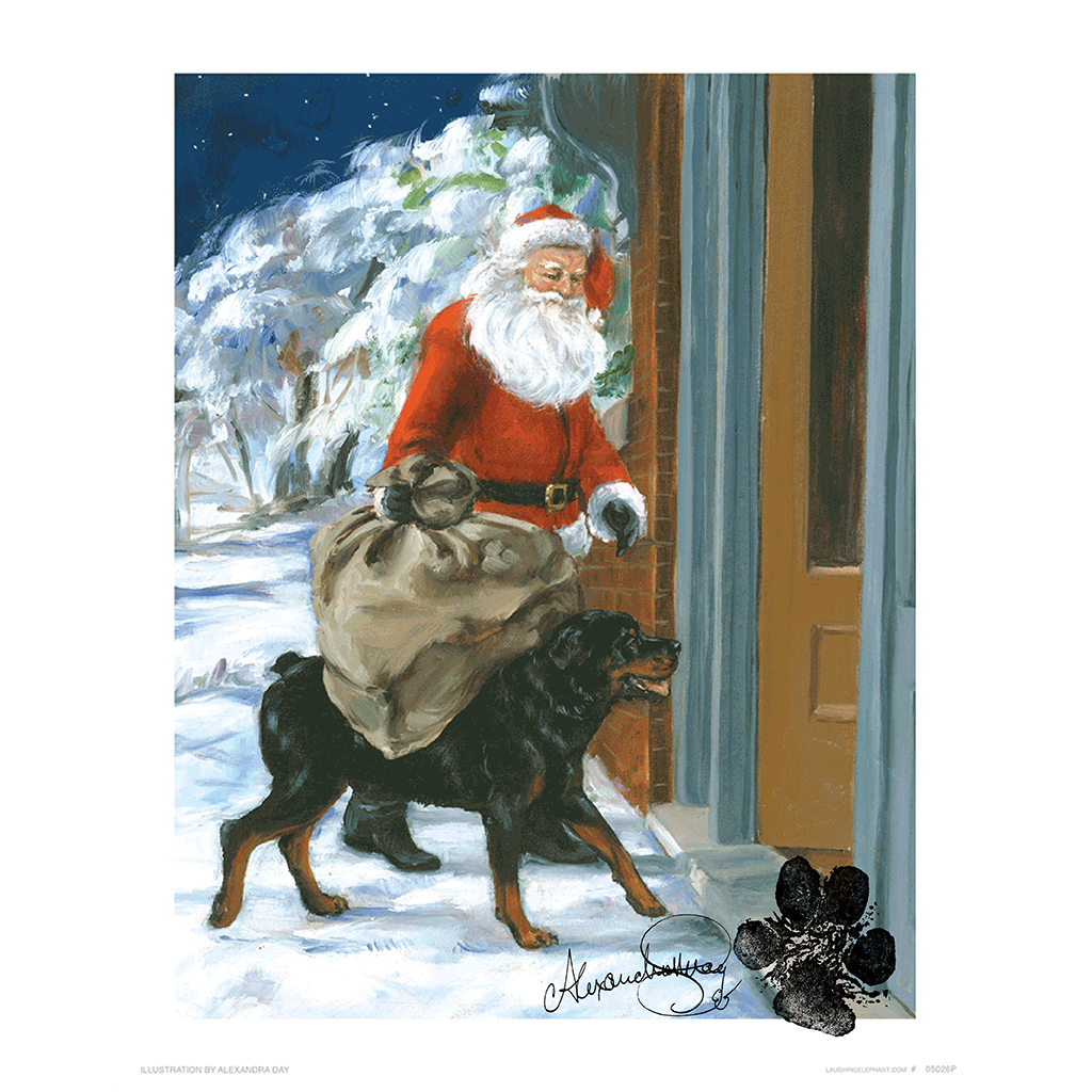 Carl & Santa - Good Dog, Carl Art Print (Signed)