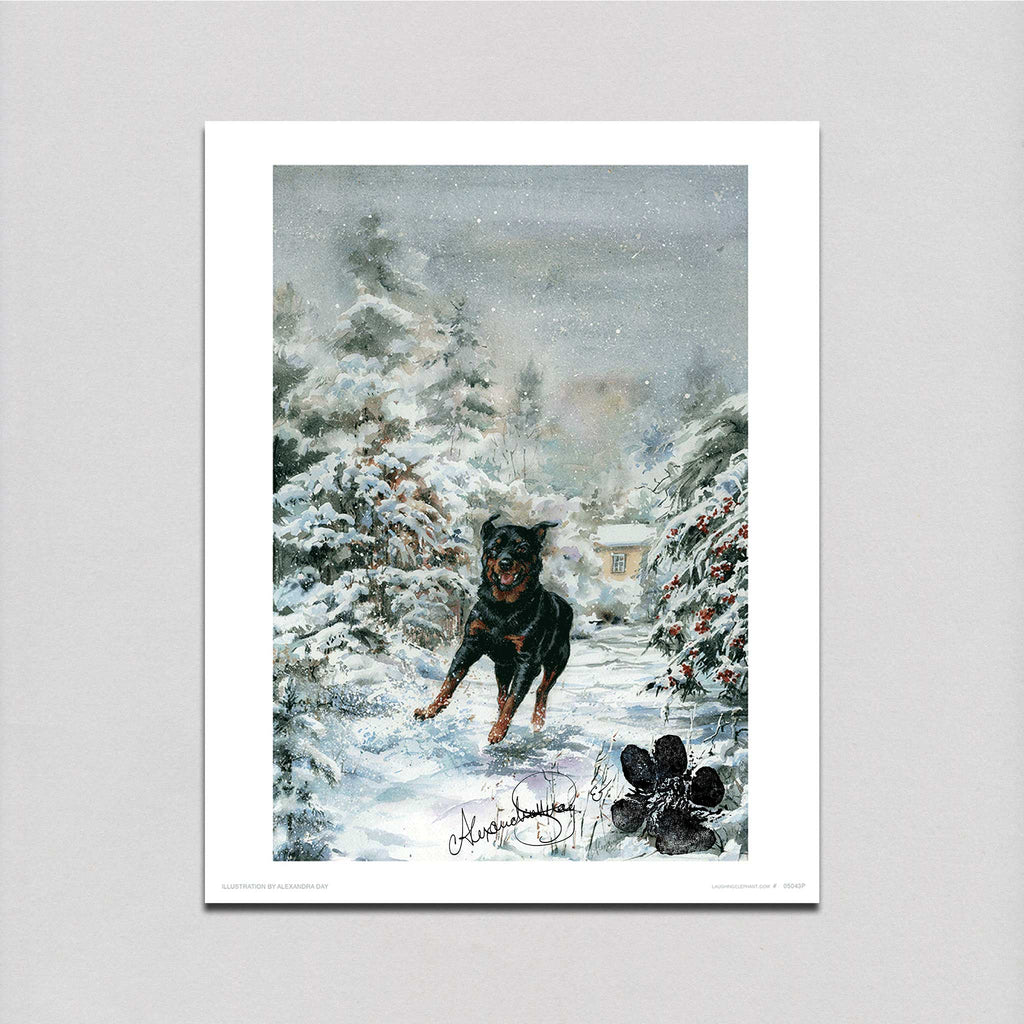 Carl Jumping in the Snow - Good Dog, Carl Art Print (Signed)