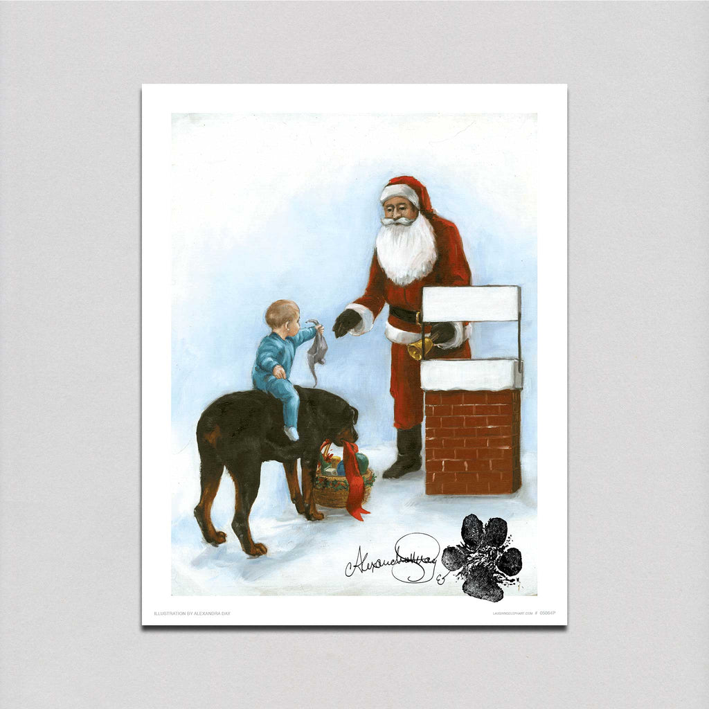 Carl Helping at Christmas - Good Dog, Carl Art Print (Signed)
