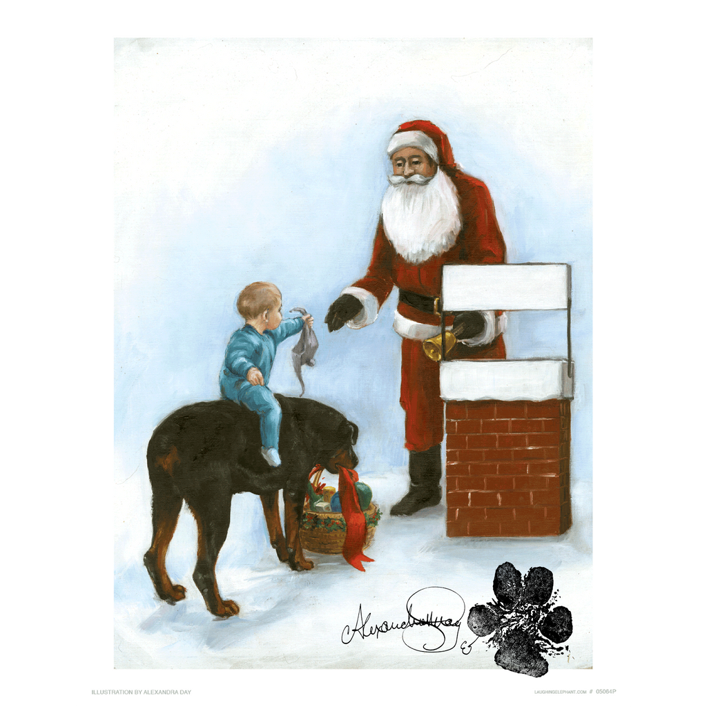 Carl Helping at Christmas - Good Dog, Carl Art Print (Signed)