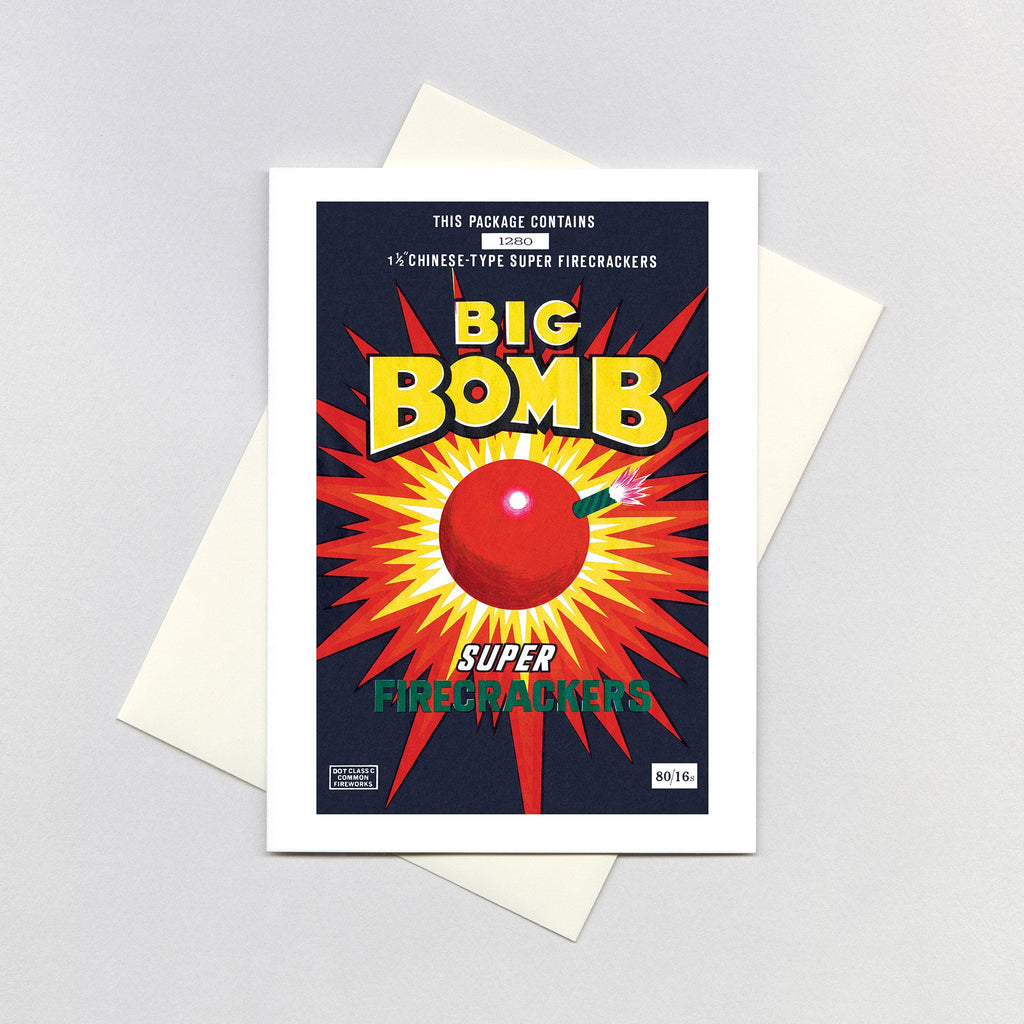 Fireworks Labels - Big Bomb - 4th of July Greeting Card