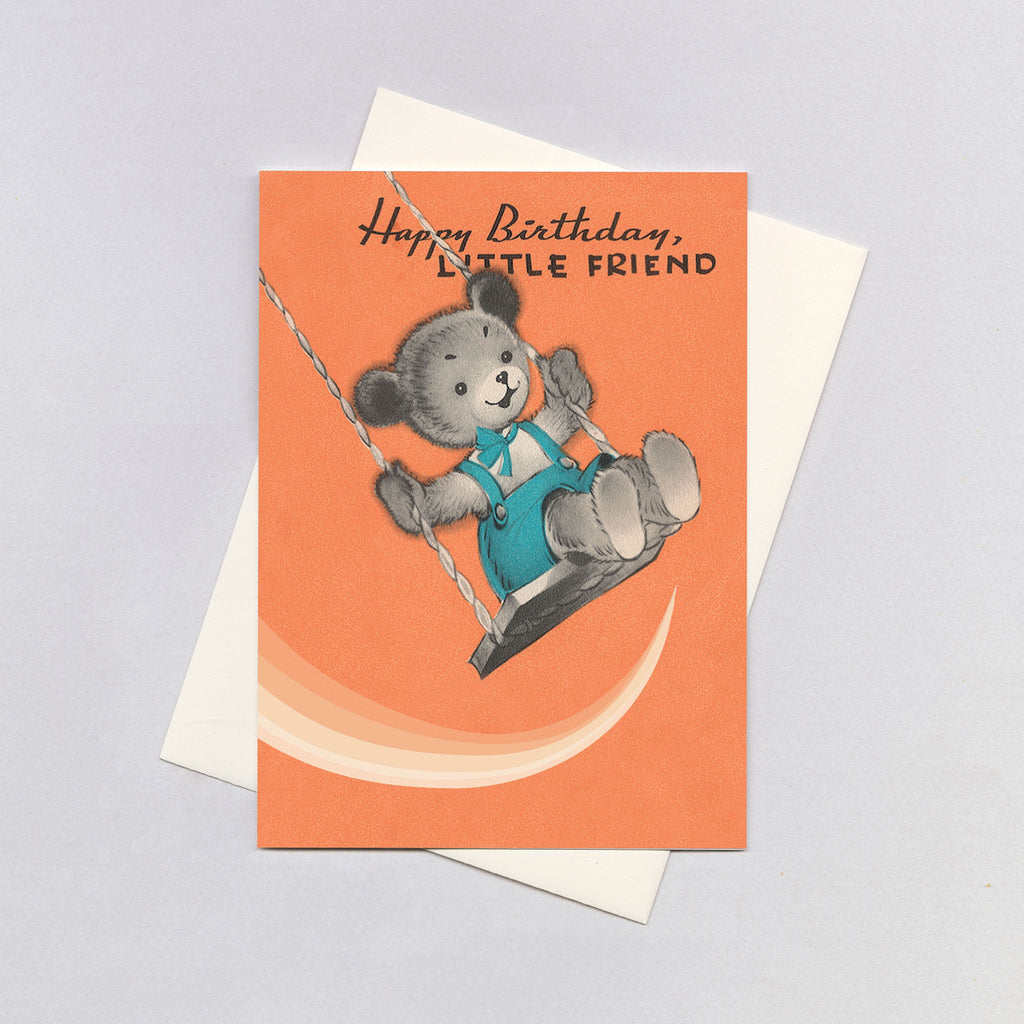 Teddy Bear on a Swing - Birthday Greeting Card