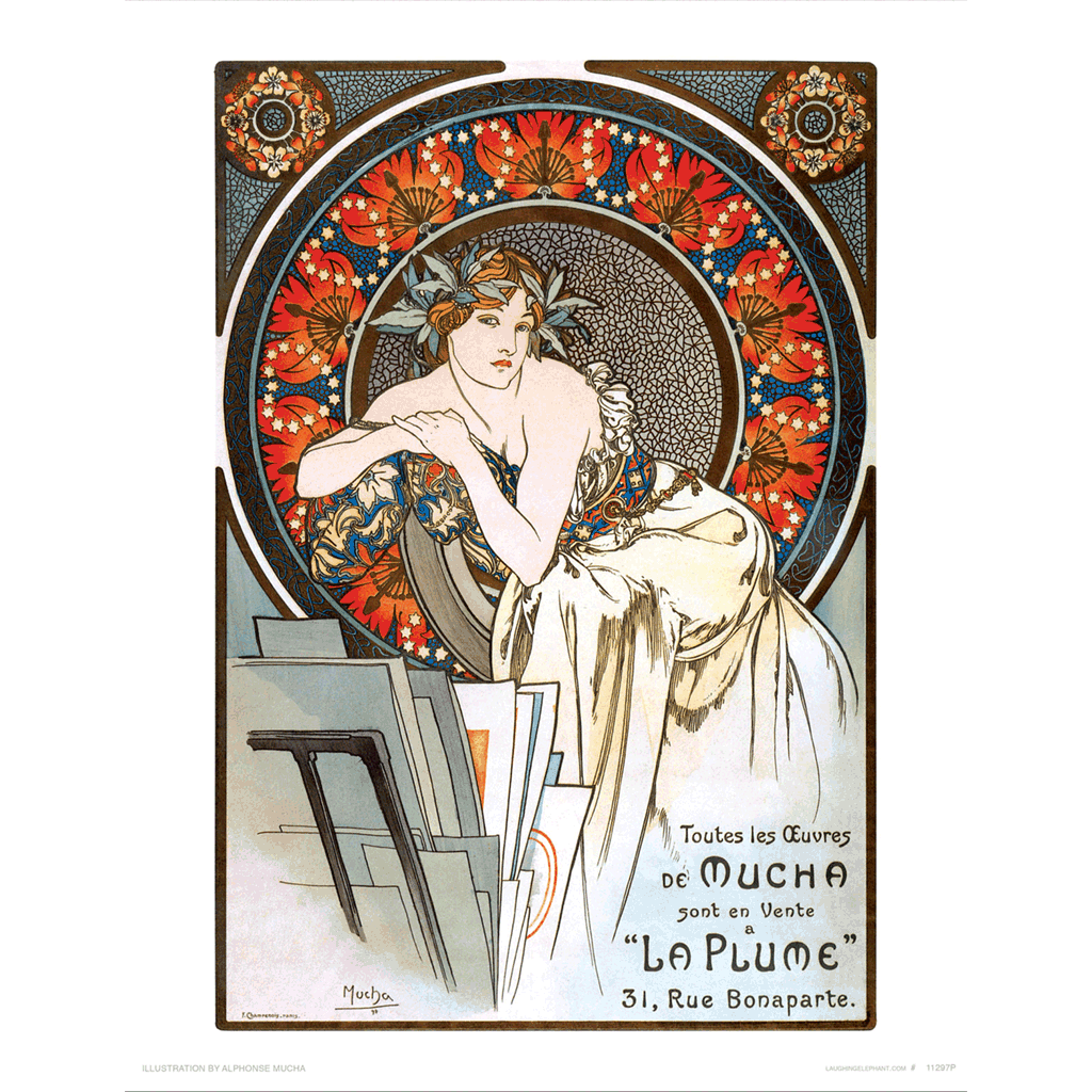 La Plume - Alphonse Mucha Art Print