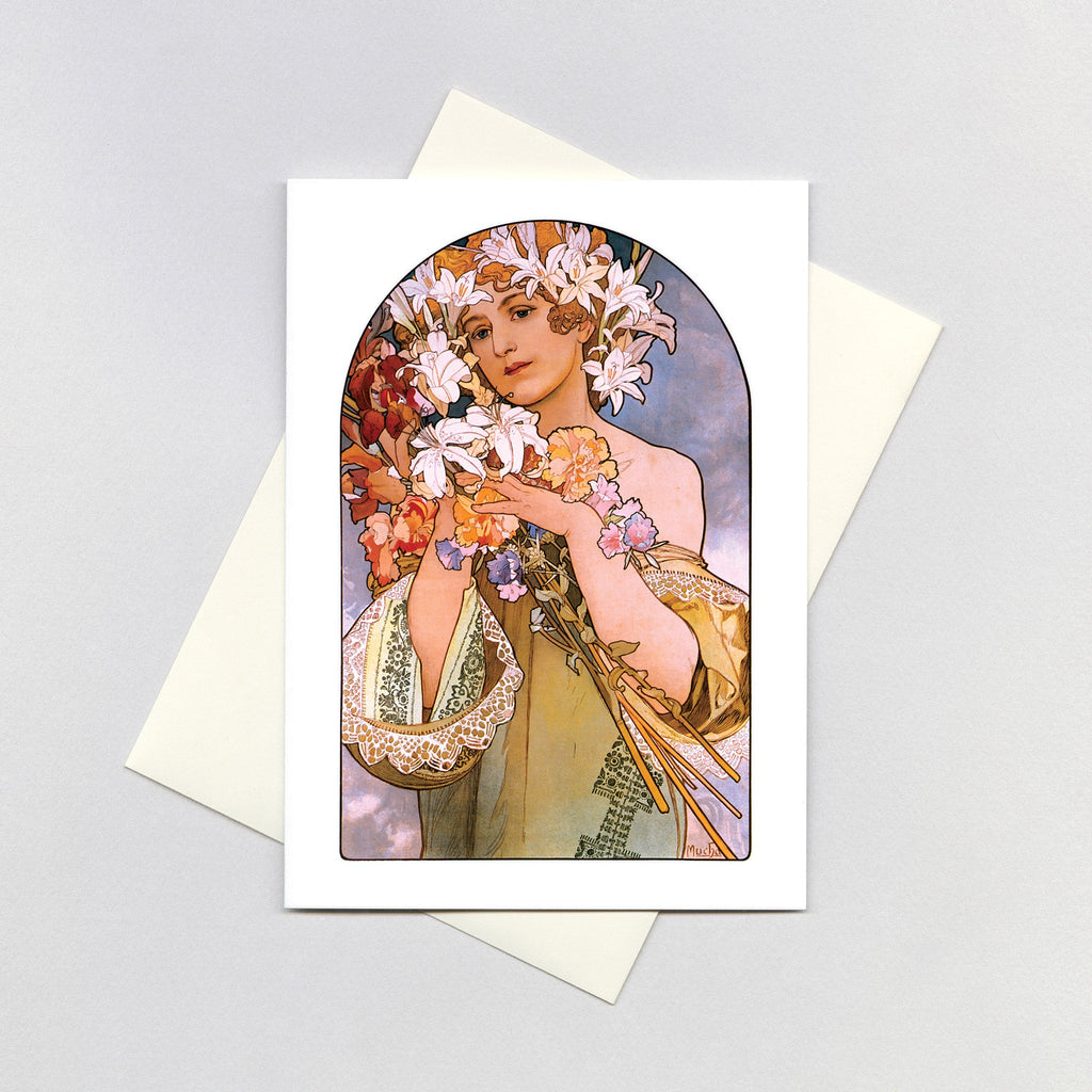 The Bouquet - Alphonse Mucha Greeting Card