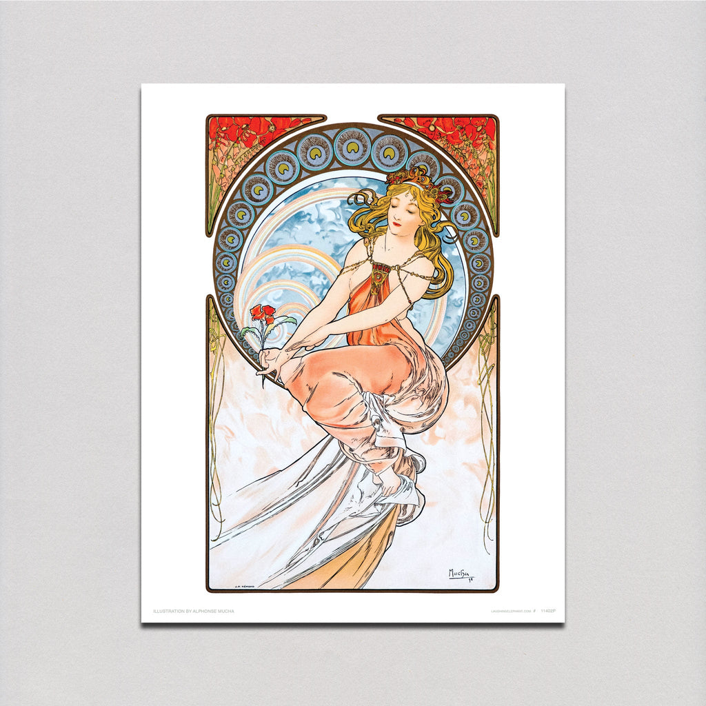 Rainbow Goddess - Alphonse Mucha Art Print
