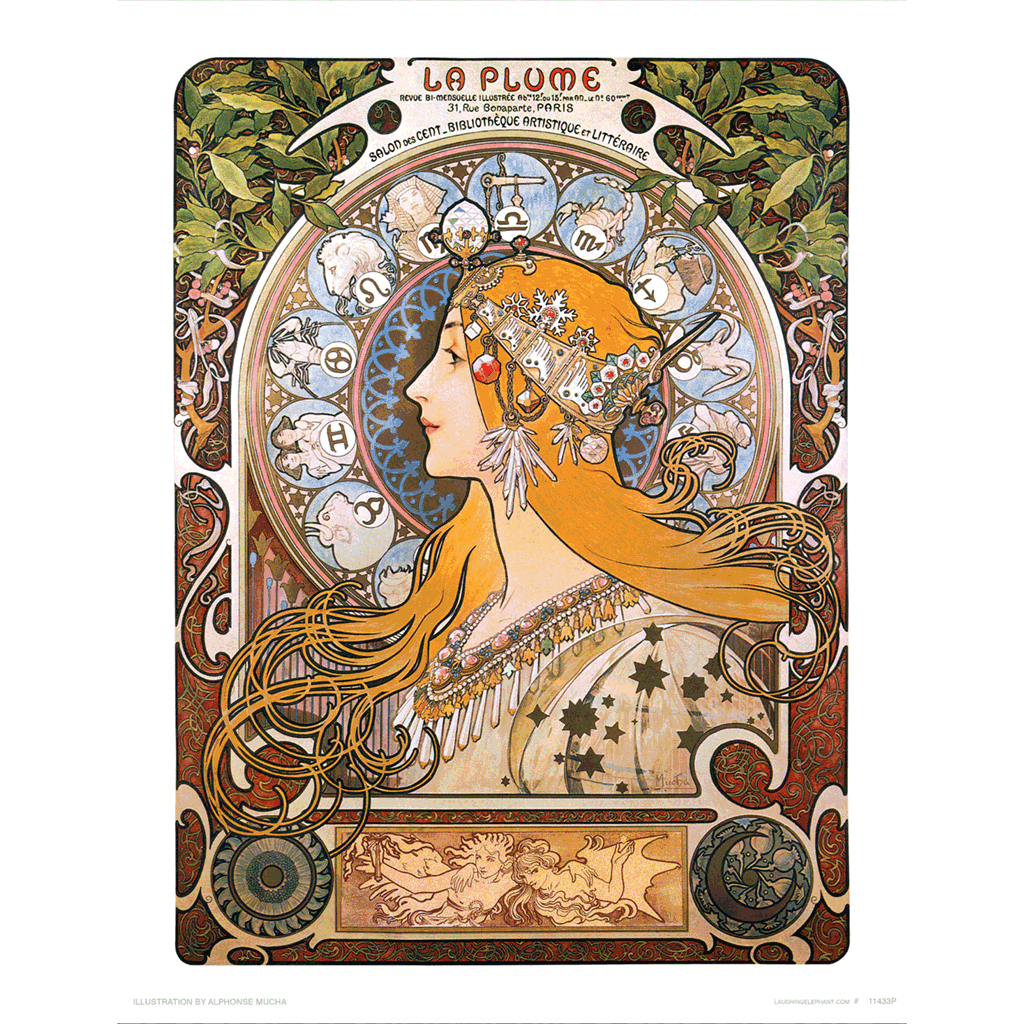 The Zodiac Queen - Alphonse Mucha Art Print
