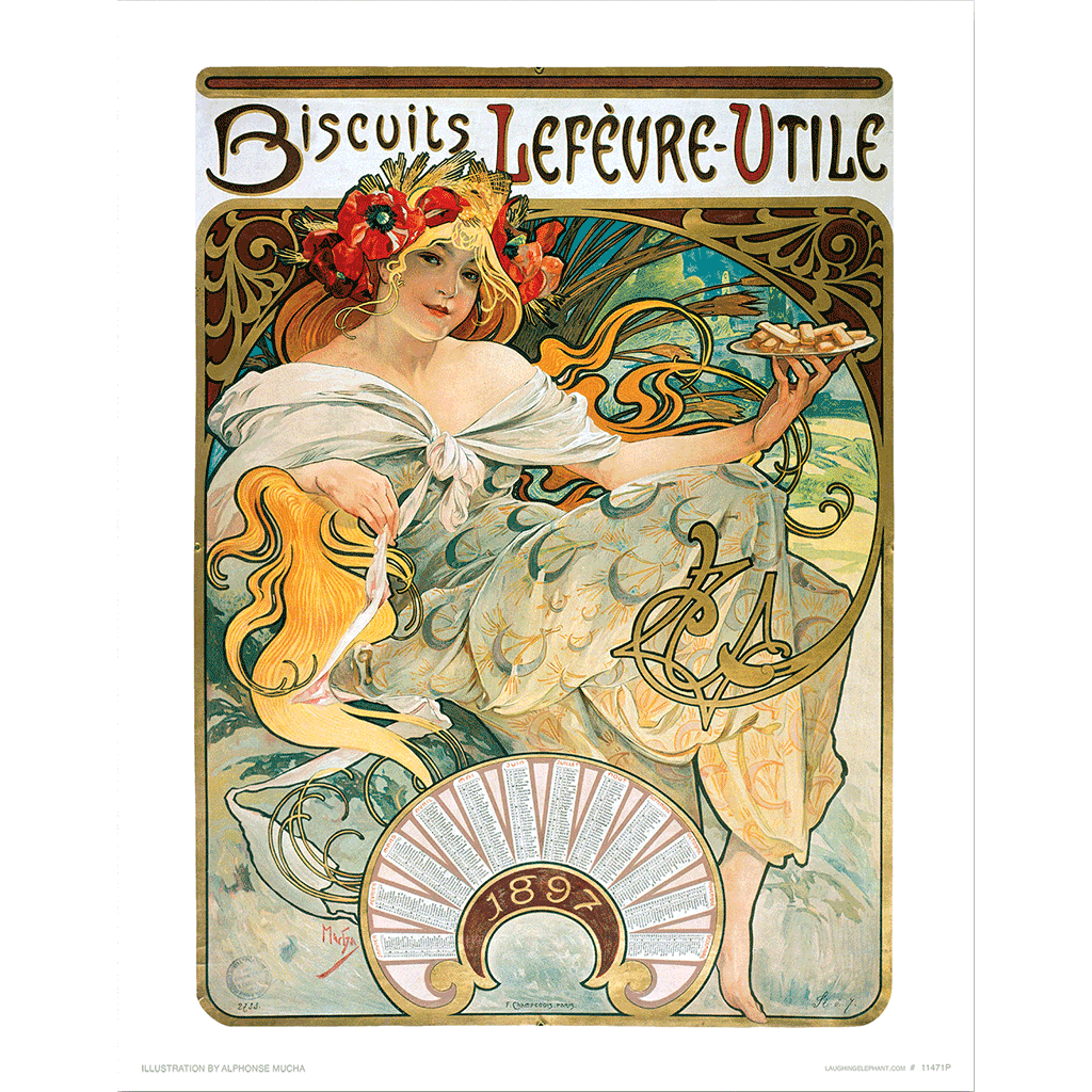Biscuits Lefevre - Alphonse Mucha Art Print