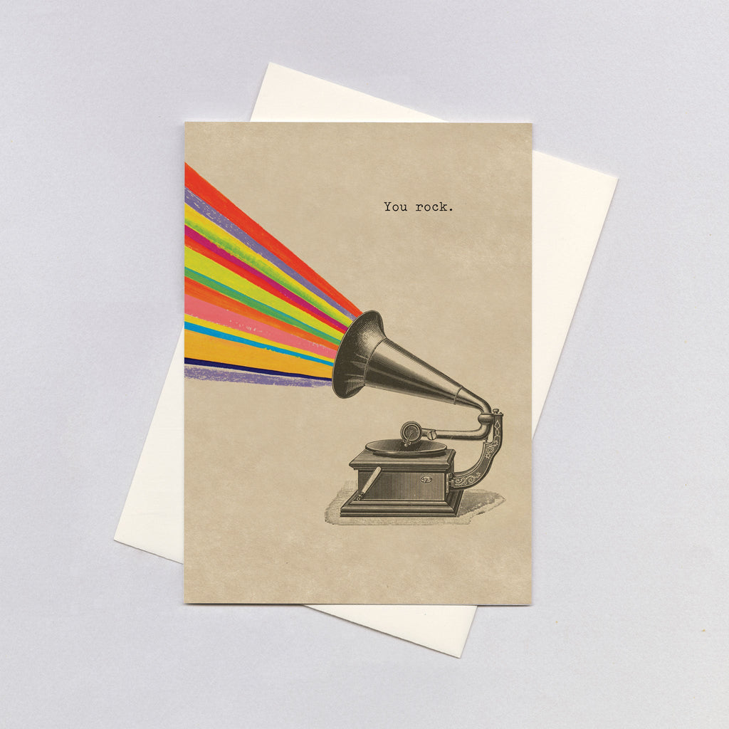 Rainbow Gramaphone - Encouragement Greeting Card