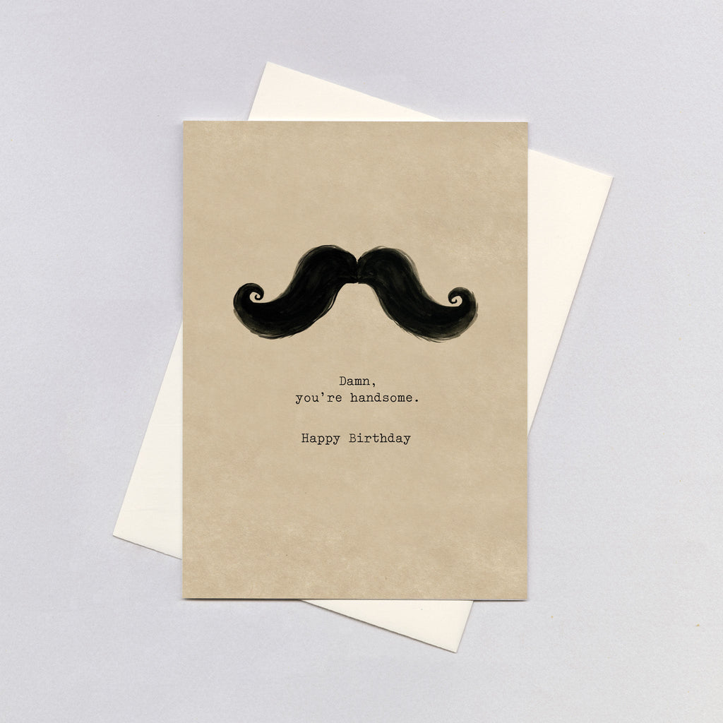Handlebar Mustache - Birthday Greeting Card