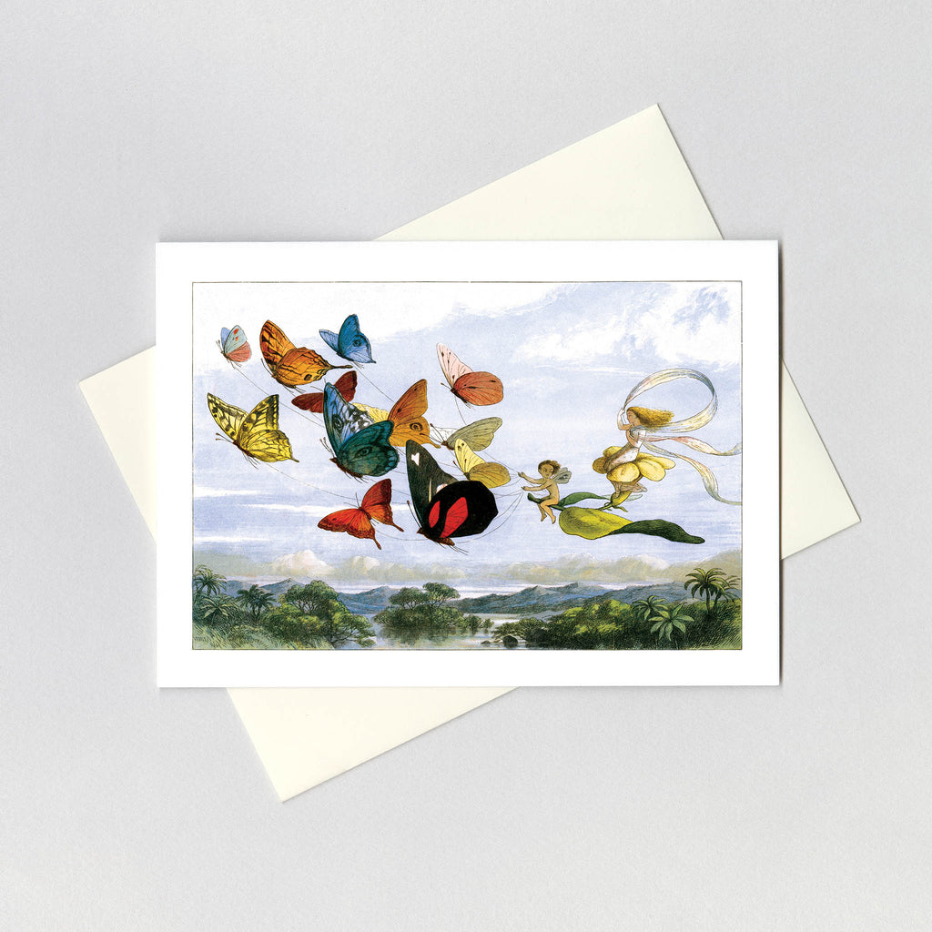 Fairy Flight with Butterflies - Fairies Greeting Card