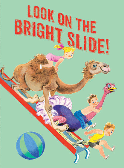 Camel & Children on a Slide - Thinking of You Greeting Card