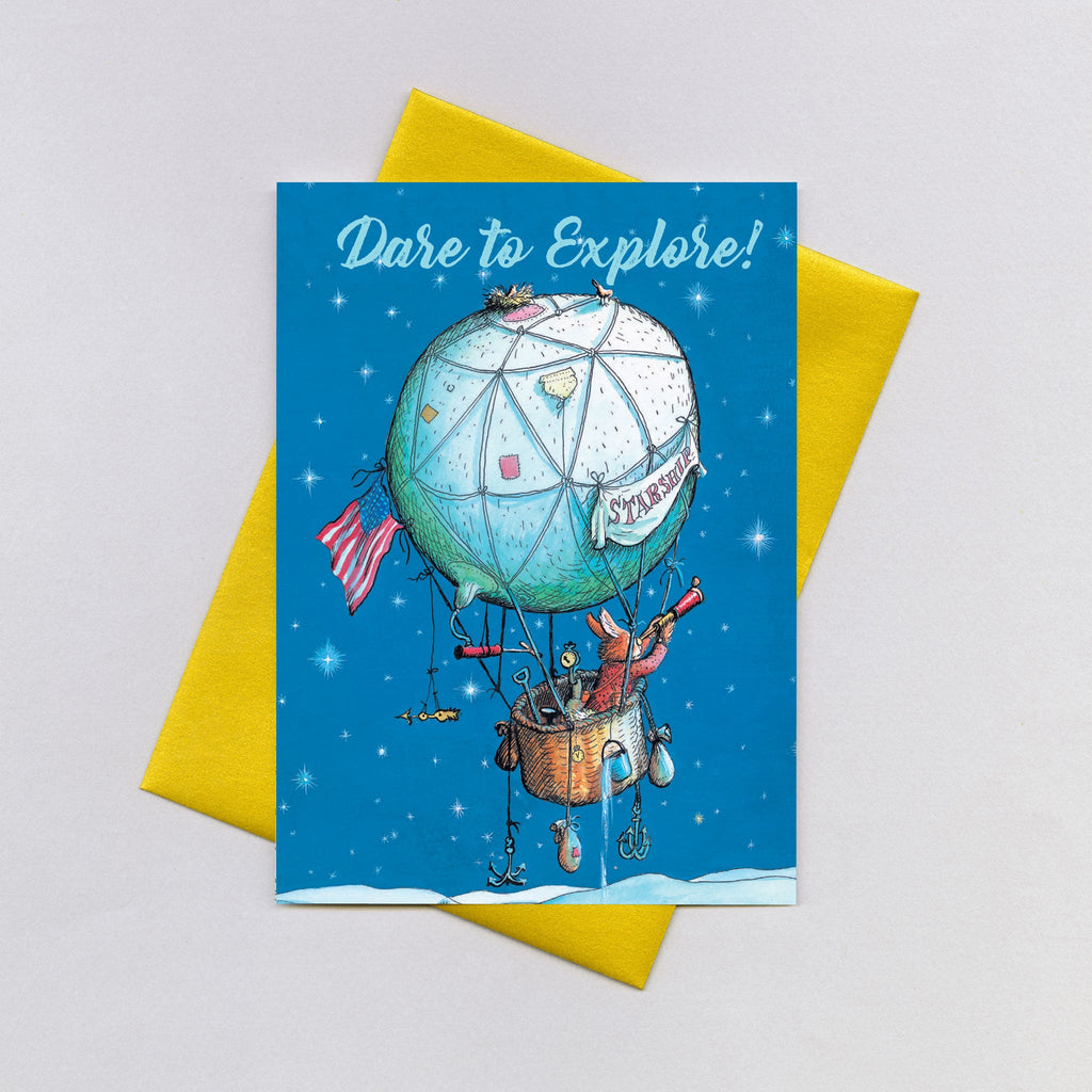 Bunny on a Balloon - Encouragement Greeting Card