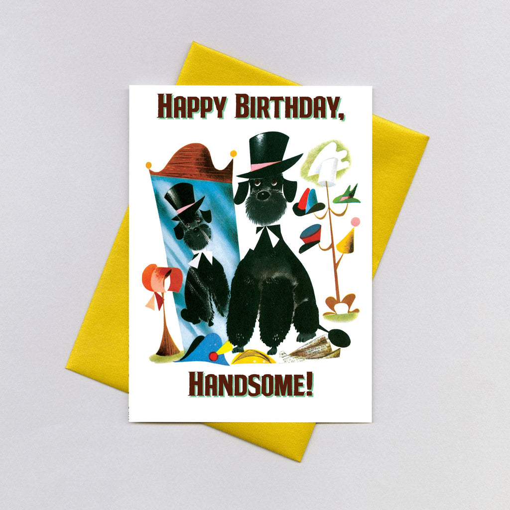 Poodle with a Top Hat - Birthday Greeting Card