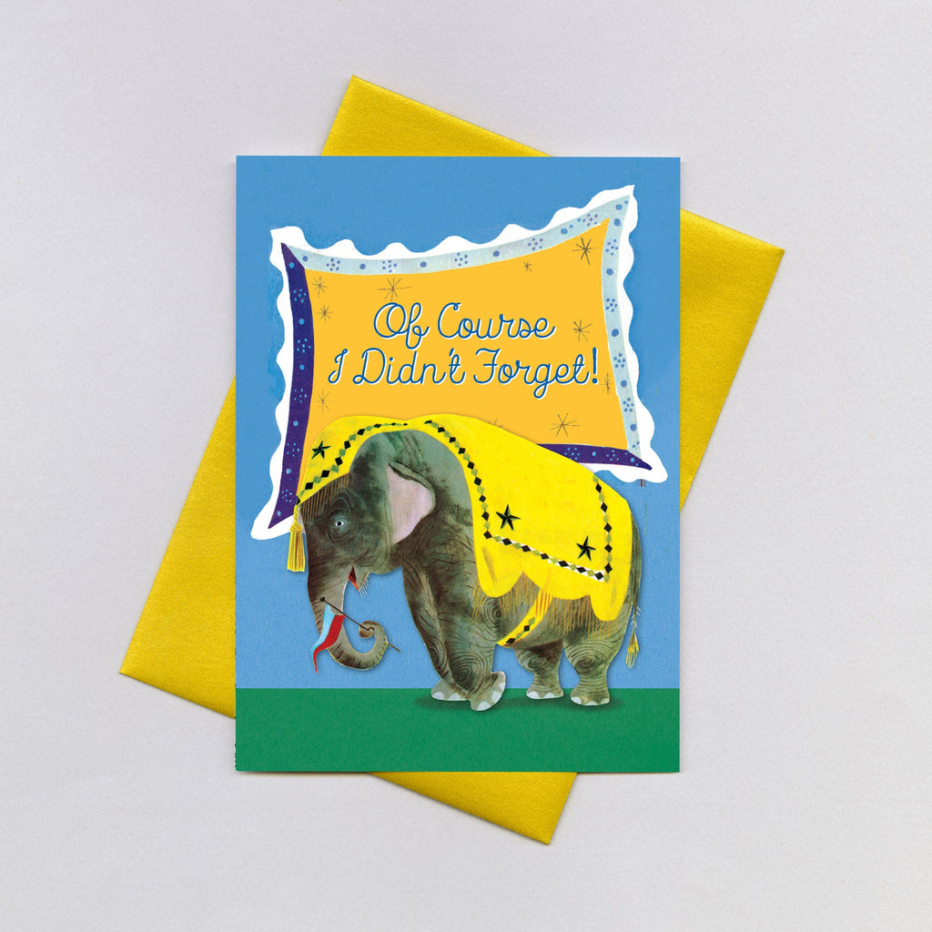 Elephant Remembering - Birthday Greeting Card