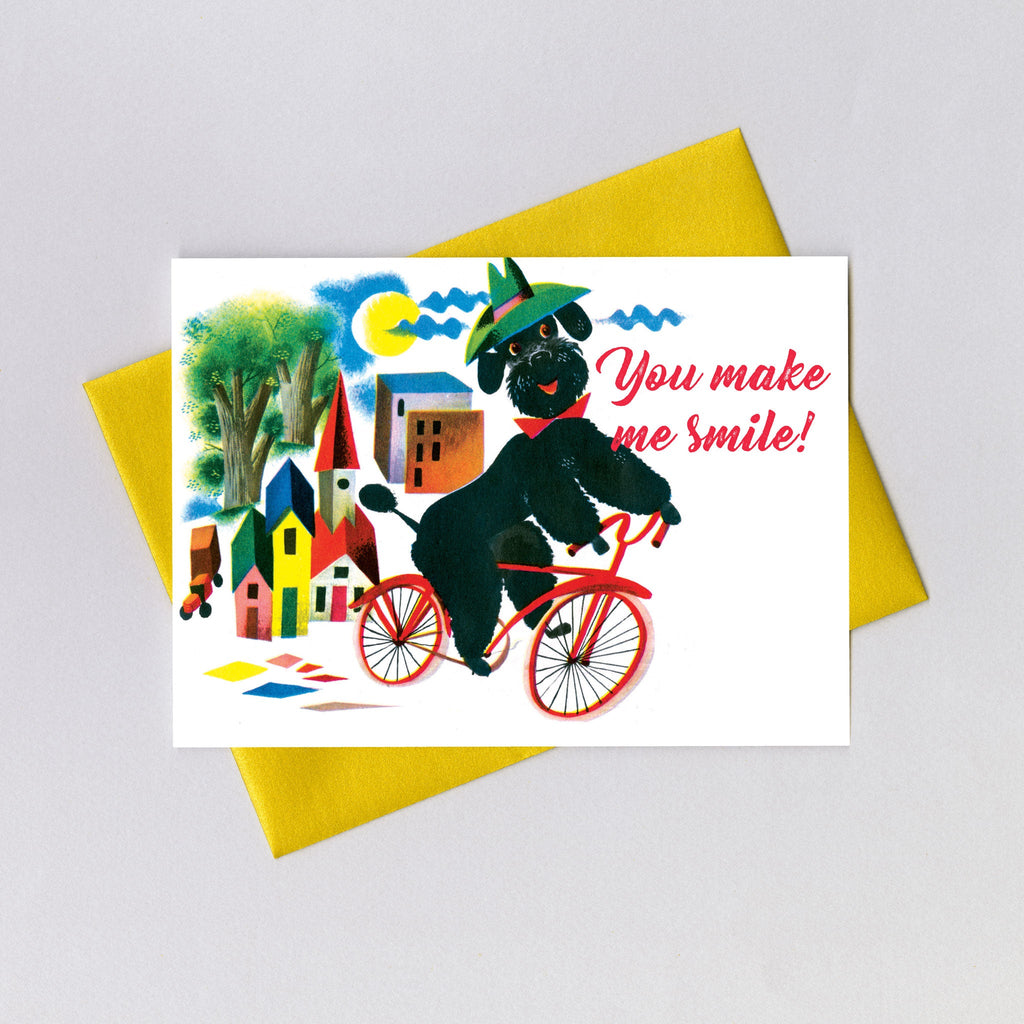 Poodle on a Bicycle - Friendship Greeting Card