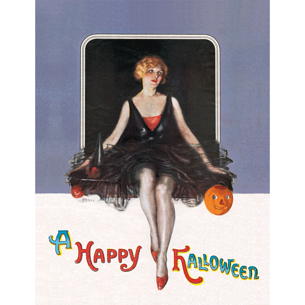 Seated Lady Witch - Boxed Halloween Greeting Cards