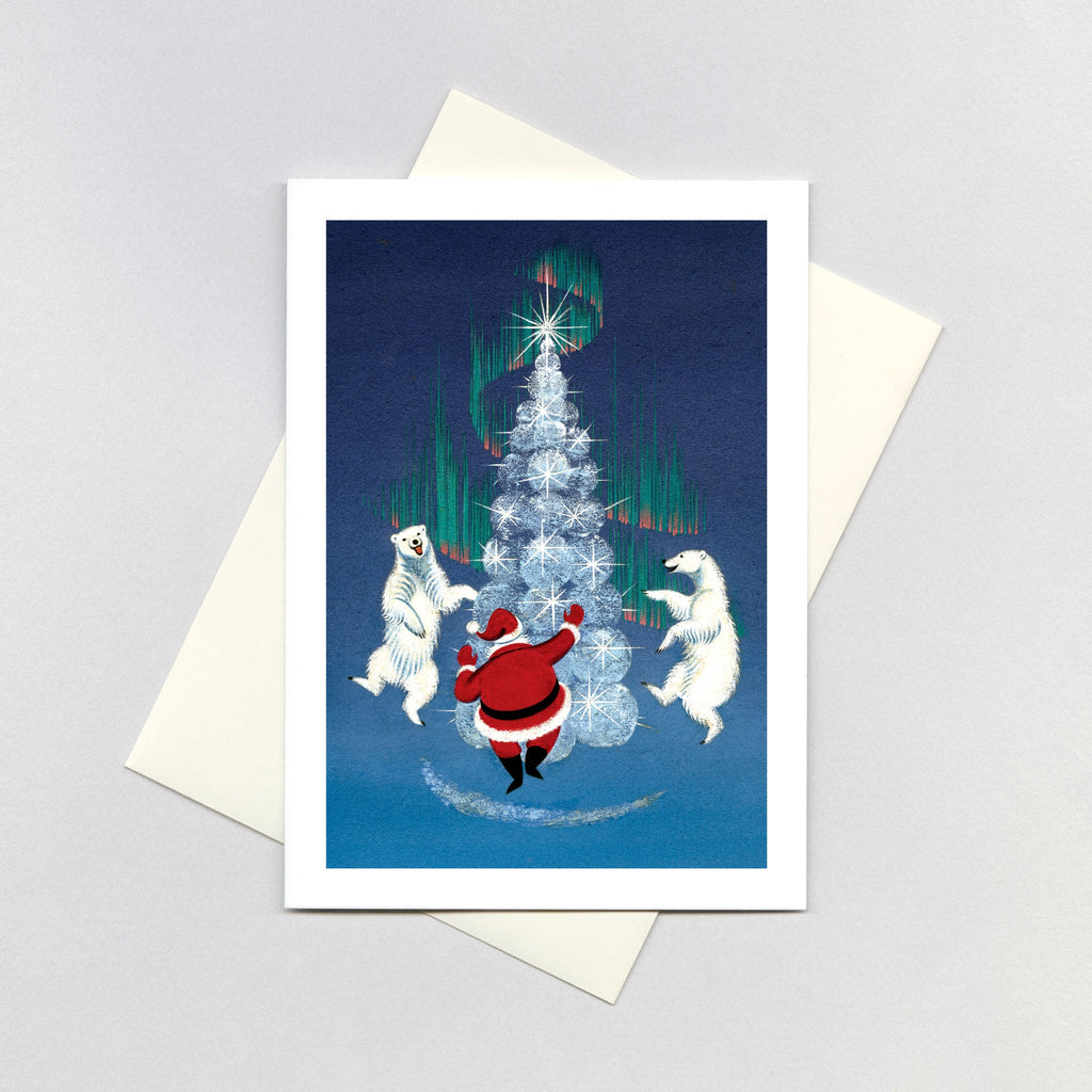 Santa & Polar Bears - Christmas Greeting Card