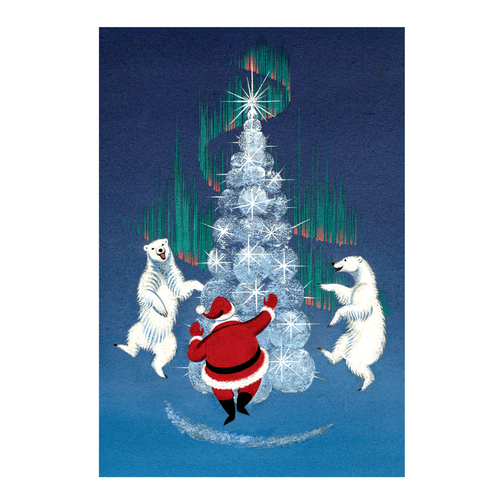 Santa & Polar Bears - Christmas Greeting Card