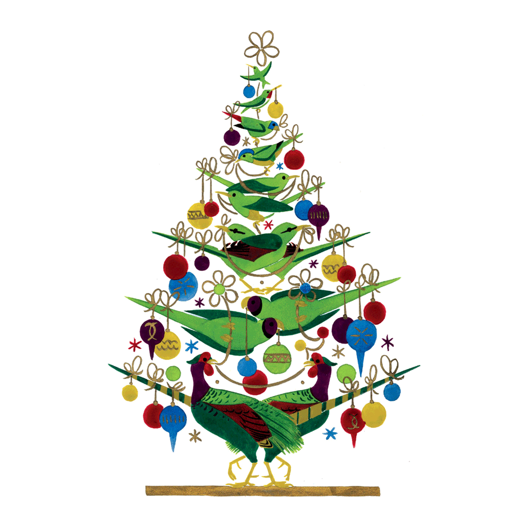 Bird Christmas Tree - Christmas Greeting Card