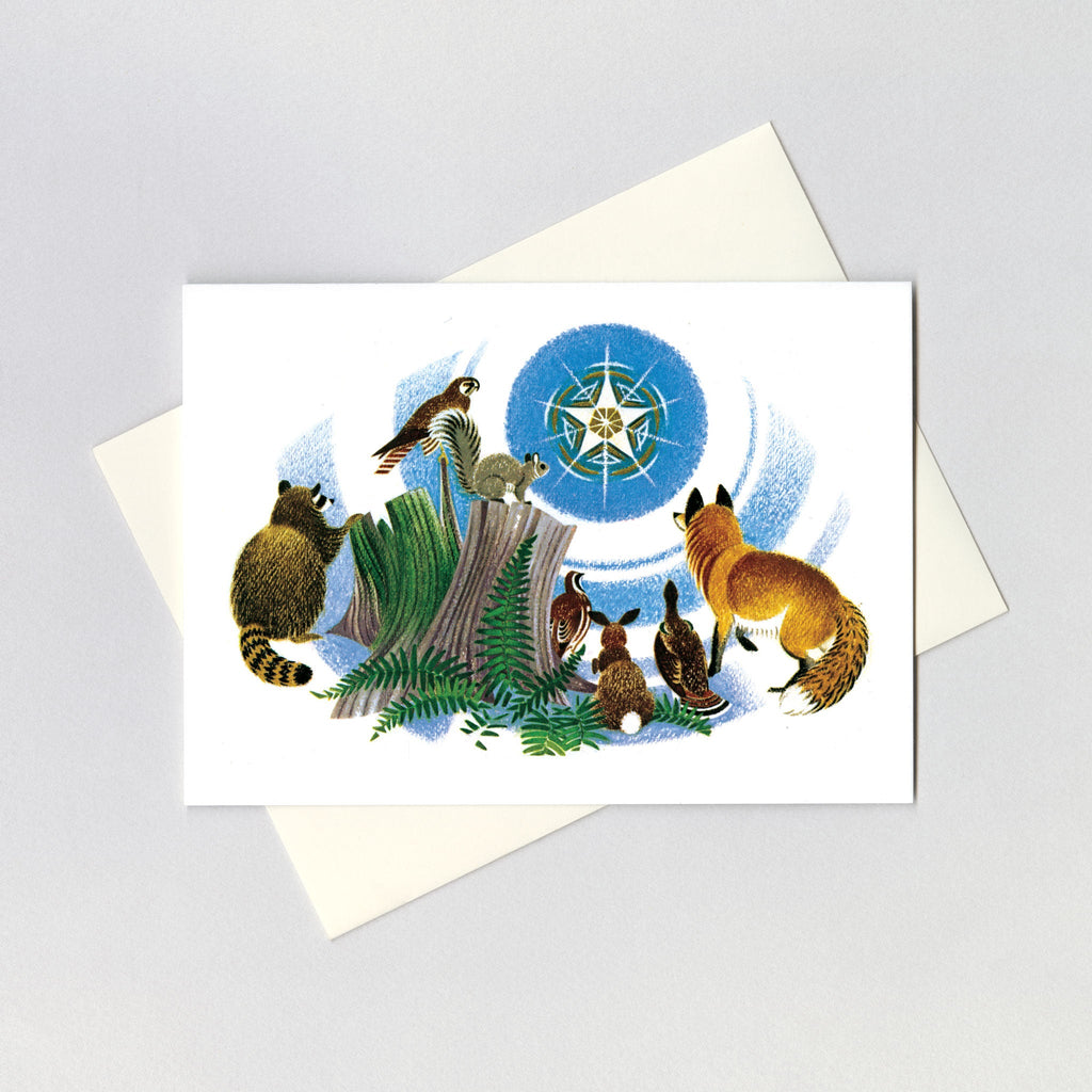 Animals Watching a Star - Christmas Greeting Card