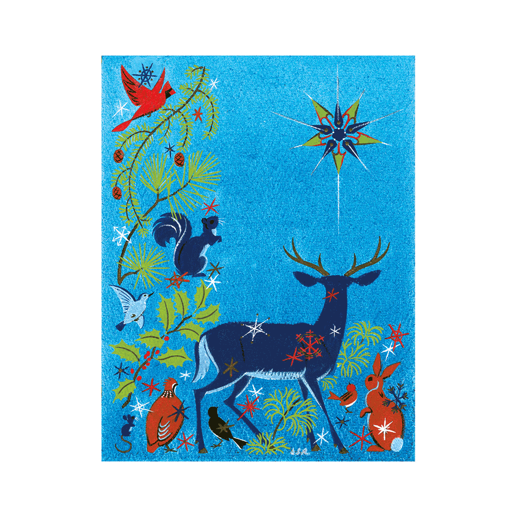 Deer and a Star - Christmas Greeting Card