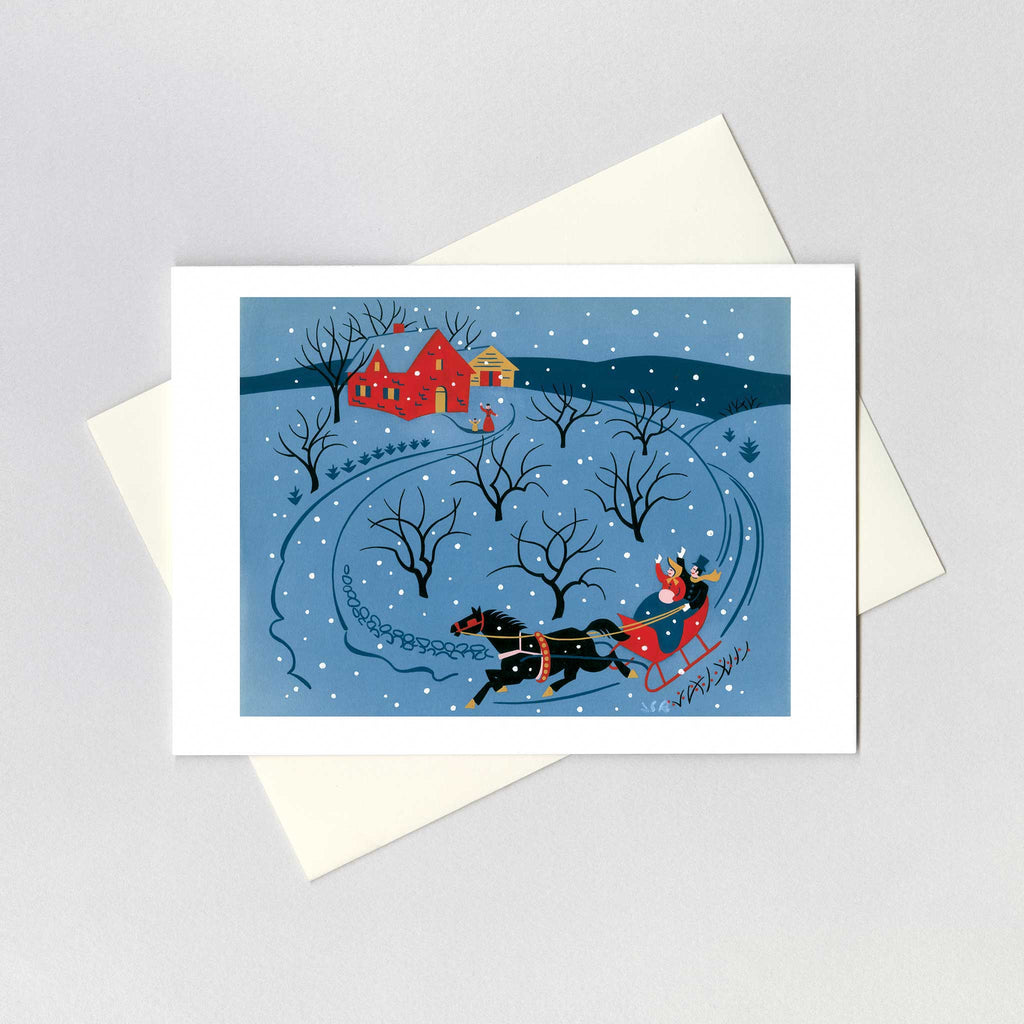 Holiday Sleigh Ride - Christmas Greeting Card