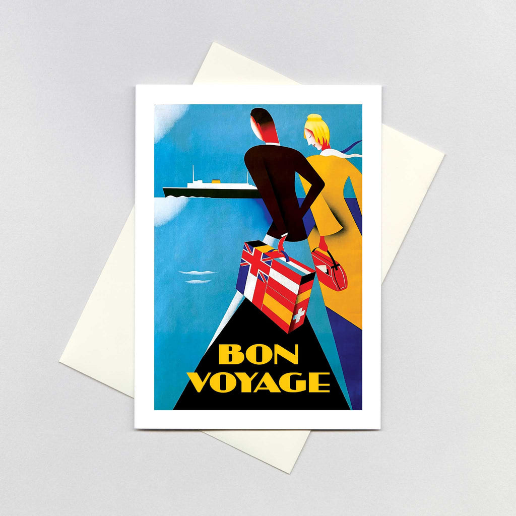 Couple with a Suitcase - Bon Voyage Greeting Card